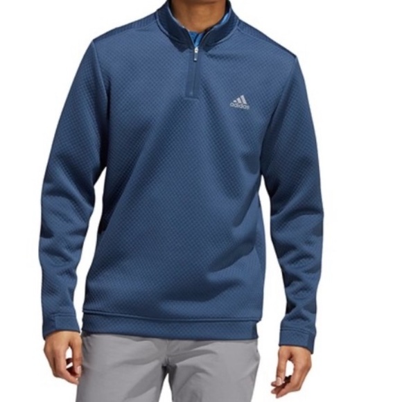 adidas Quarter Zip Long Sleeve Pull Over Golf Jacket Blue Men’s Size Small - Picture 1 of 14